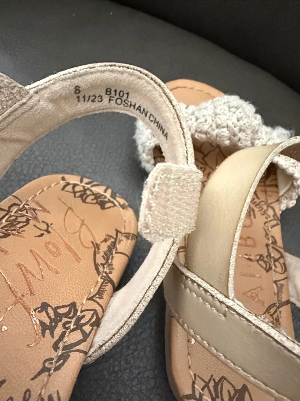 Blowfish Cream Crochet Strap Ankle Sandals